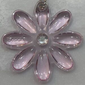 COACH Poppy Flower Hang Tag Bag Charm Fob Pink